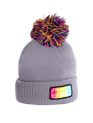 Gorro lana niño spitfire pompon gris
