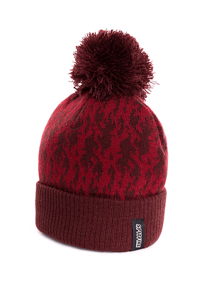 Gorro beanie de lana spitfire urban pompom burdeo