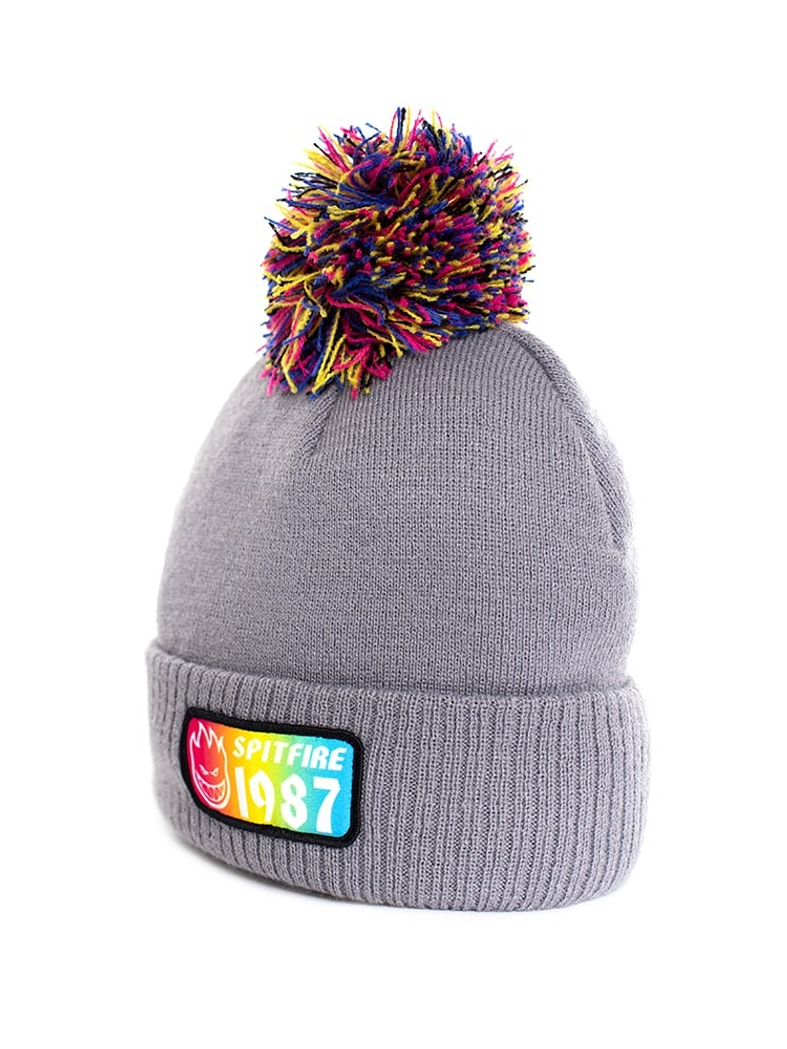 Gorro lana niño spitfire pompon gris 2