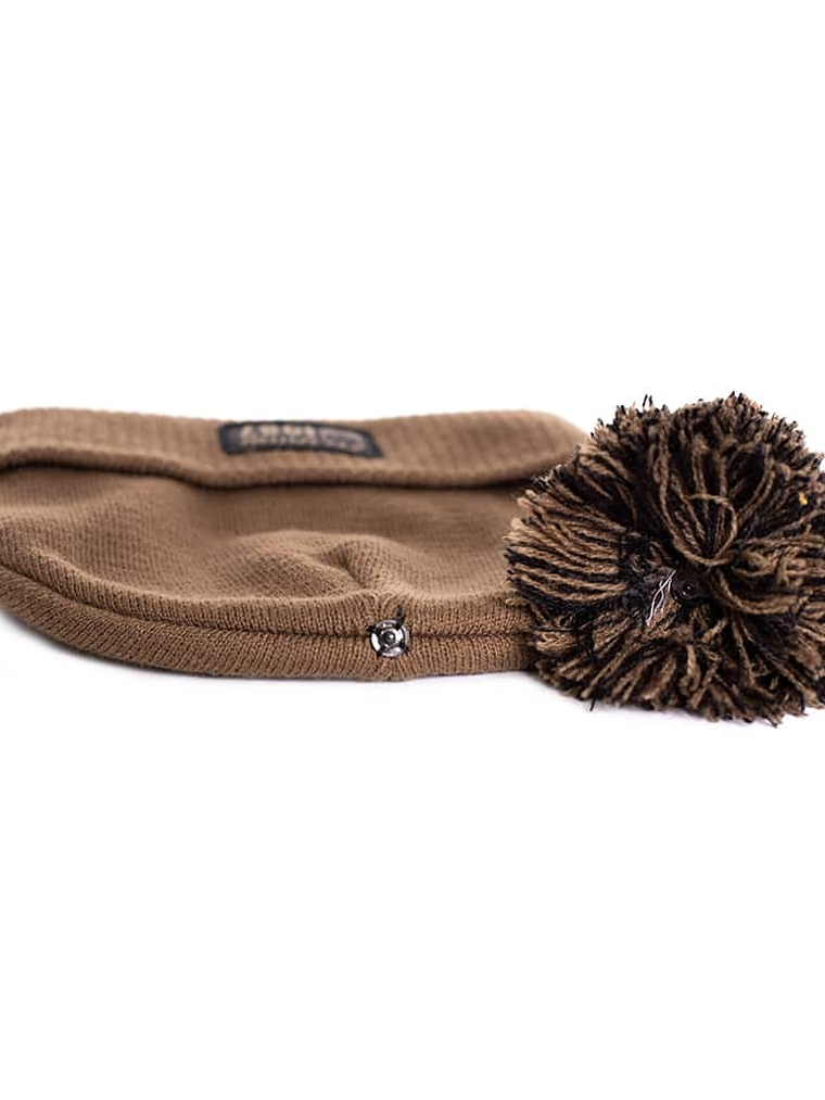 Gorro beanie de lana spitfire 1987 pompom cafe 2