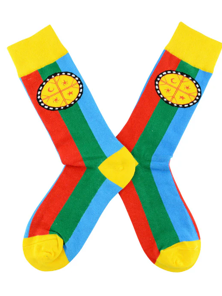 Calcetines de algodón, con arte Mapuche talla 36-40. 3