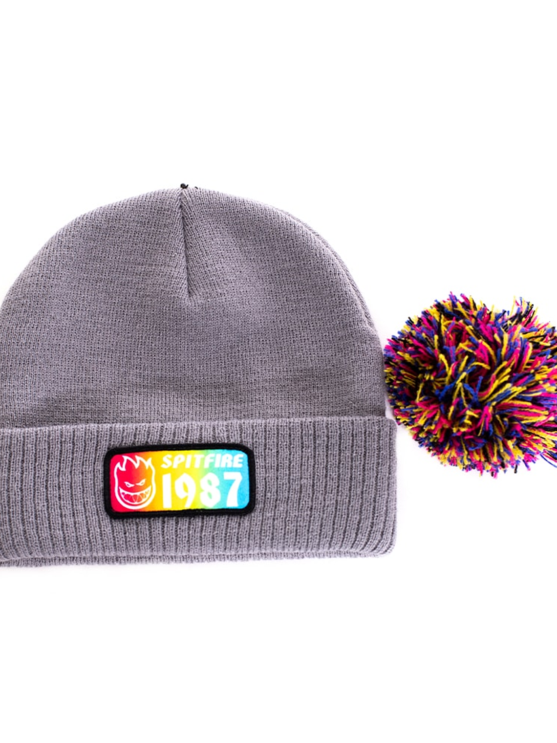 Gorro lana niño spitfire pompon gris 6