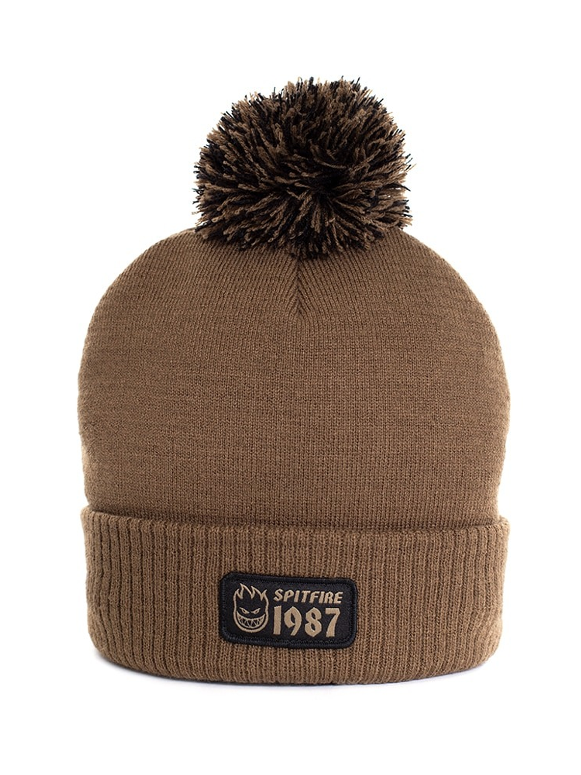 Gorro beanie de lana spitfire 1987 pompom cafe 5