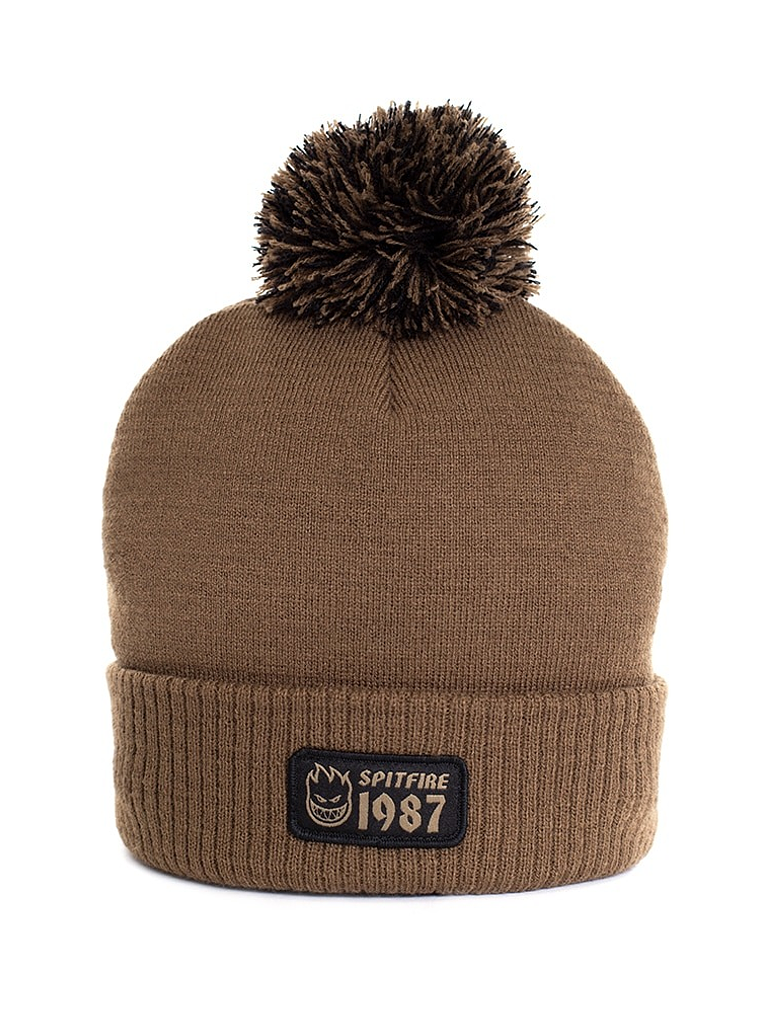 Gorro beanie de lana spitfire 1987 pompom cafe 5