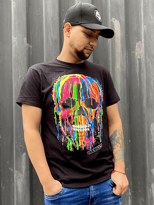 POLERA CALAVERA FLUORECENTE WEEDART