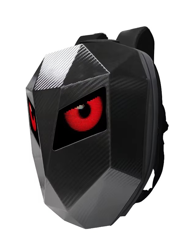 MOCHILA OJOS LED RIGIDA PORTA CASCO IMPERMEABLE 4