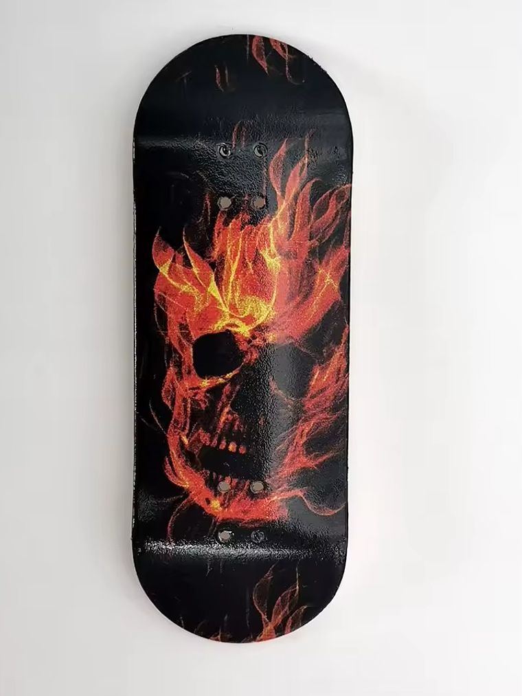 Tabla madera de arce Fingerboard 34mm profesional calavera fuego 1