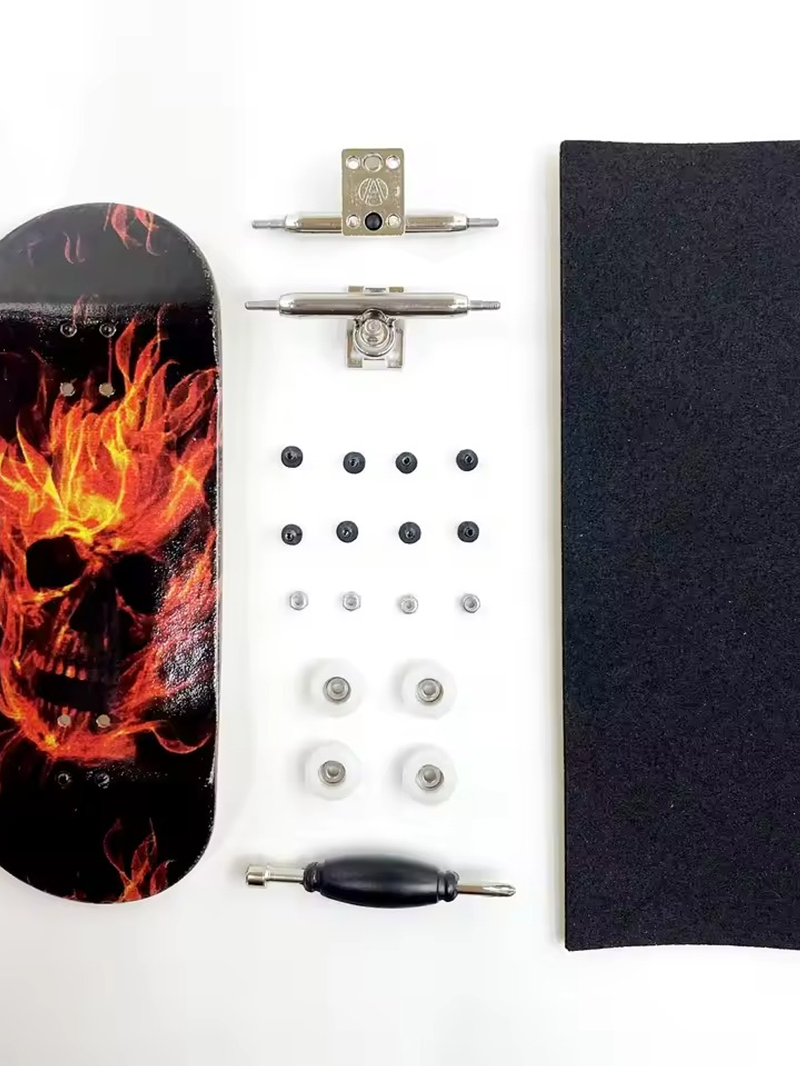 Tabla fingerboard 34 mm Calavera Fire completa 1