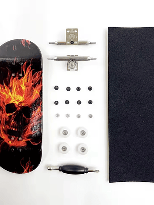 Tabla fingerboard 34 mm Calavera Fire completa