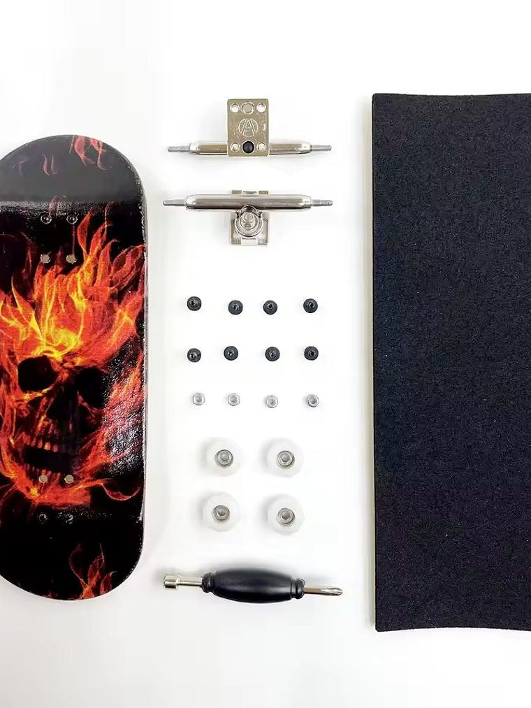Tabla fingerboard 34 mm Calavera Fire completa 1