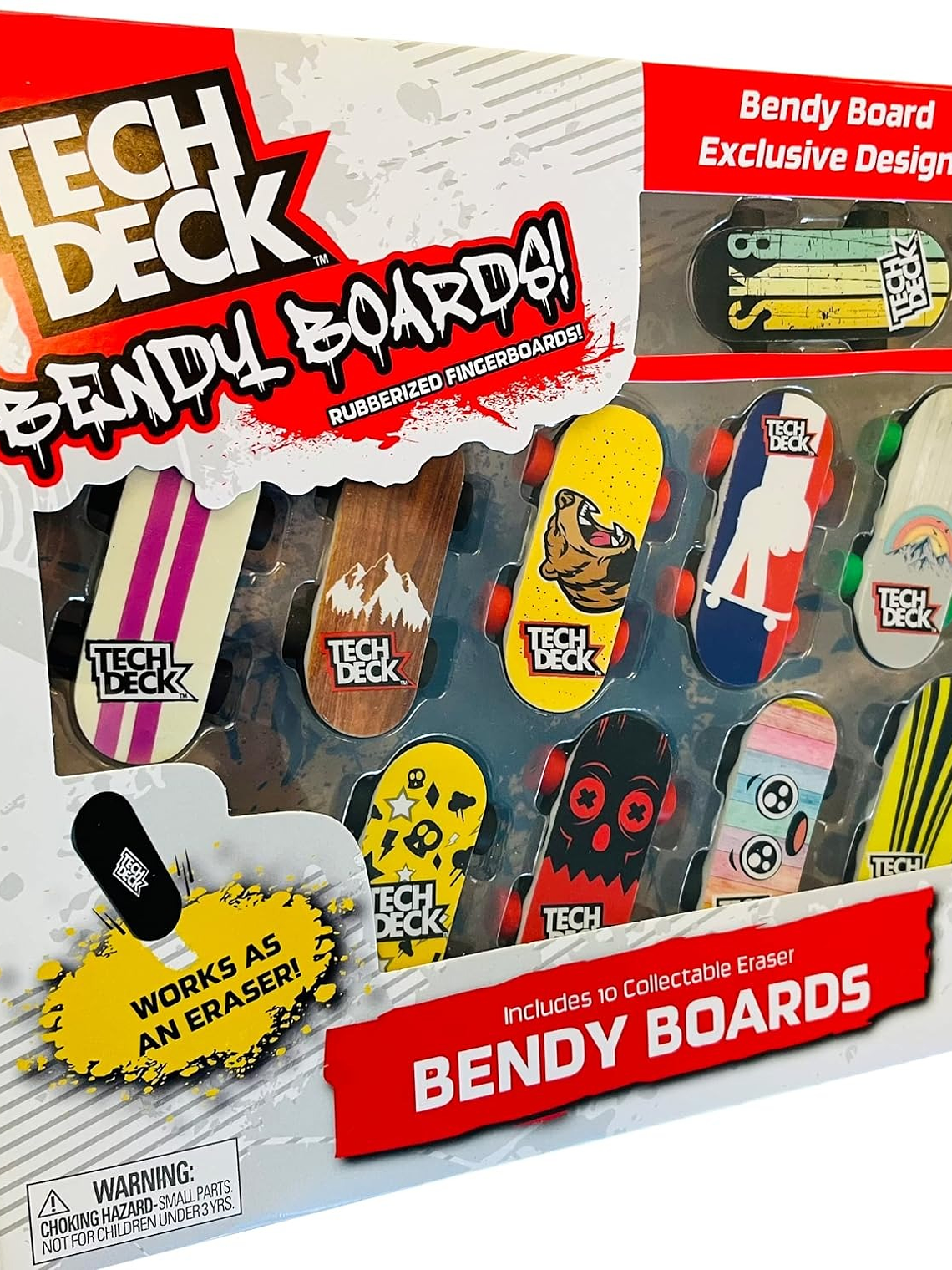 Tech Deck Bendy Boards - Mini borradores coleccionables para patineta, fingerboard de goma (juego 1) 1