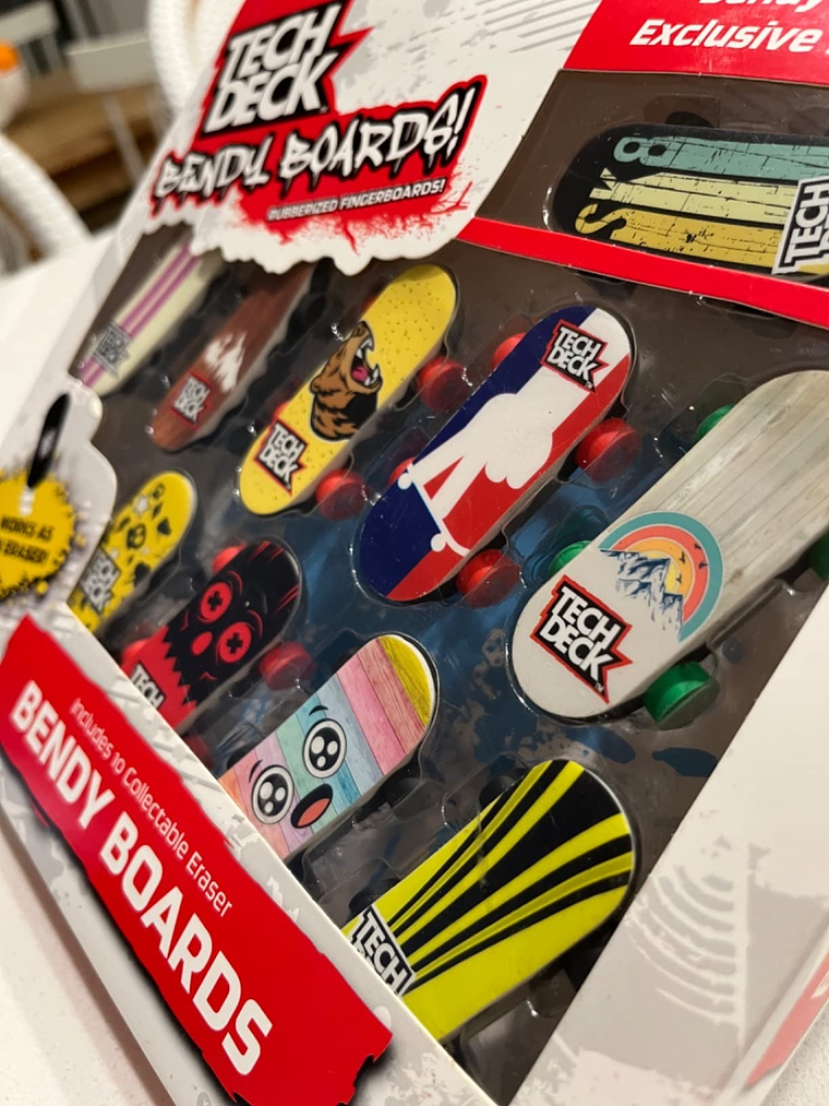 Tech Deck Bendy Boards - Mini borradores coleccionables para patineta, fingerboard de goma (juego 1) 4