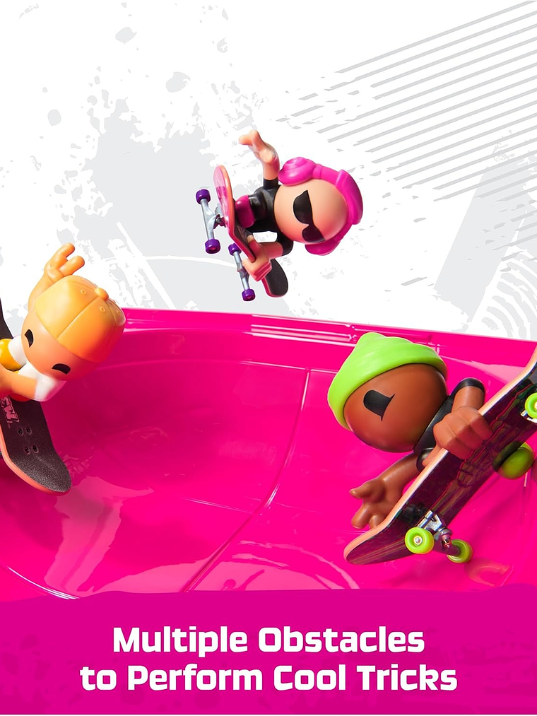 TECH DECK Sk8 Crew - Caja de diversión, parque Sk8 transformable portátil con 4 Fingerboard y 5 figuras, mini patinetas coleccionables 5