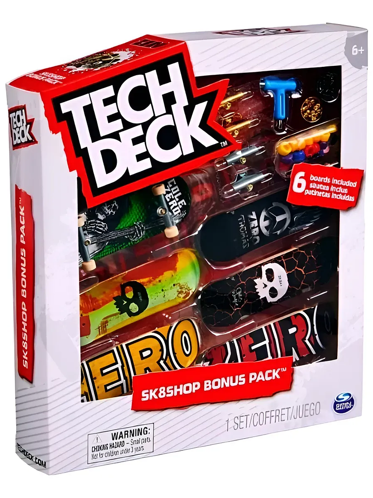 Tech Deck Fingerboard Sk8shop Zero Bonus Pack 6 Patinetas Dedos 1