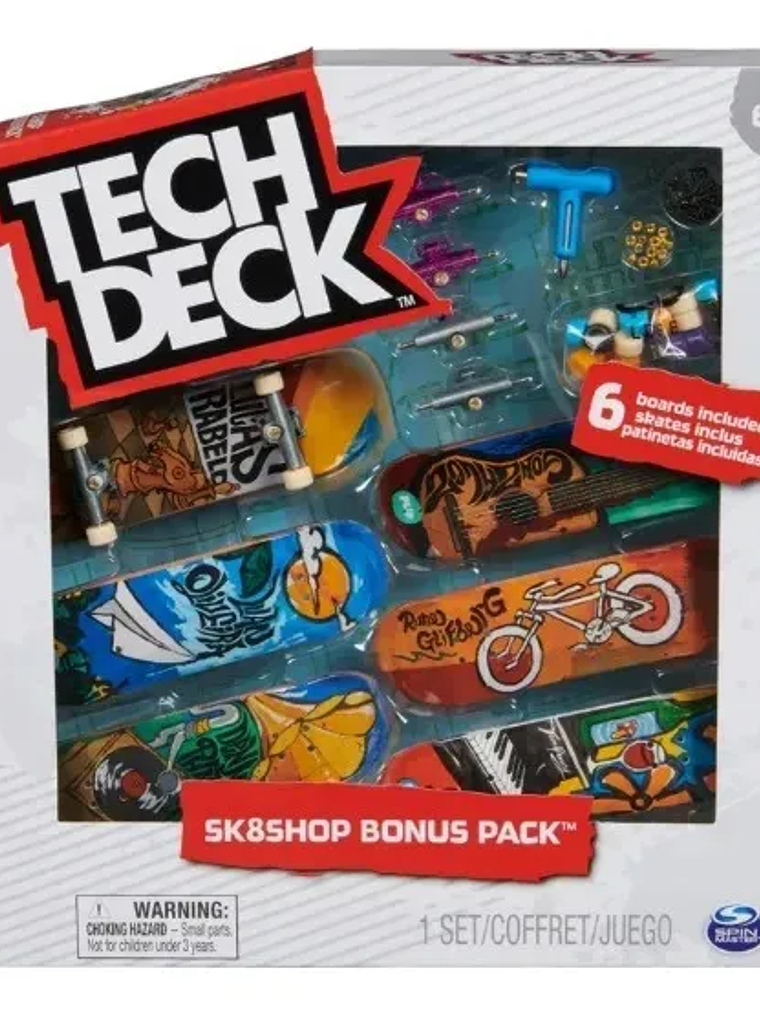Tech Deck Fingerboard Sk8shop Flip Bonus Pack 6 Patinetas Dedos 3