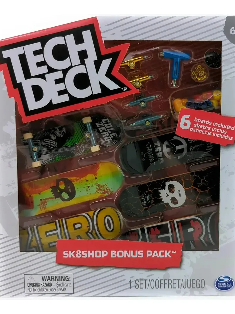 Tech Deck Fingerboard Sk8shop Zero Bonus Pack 6 Patinetas Dedos 3