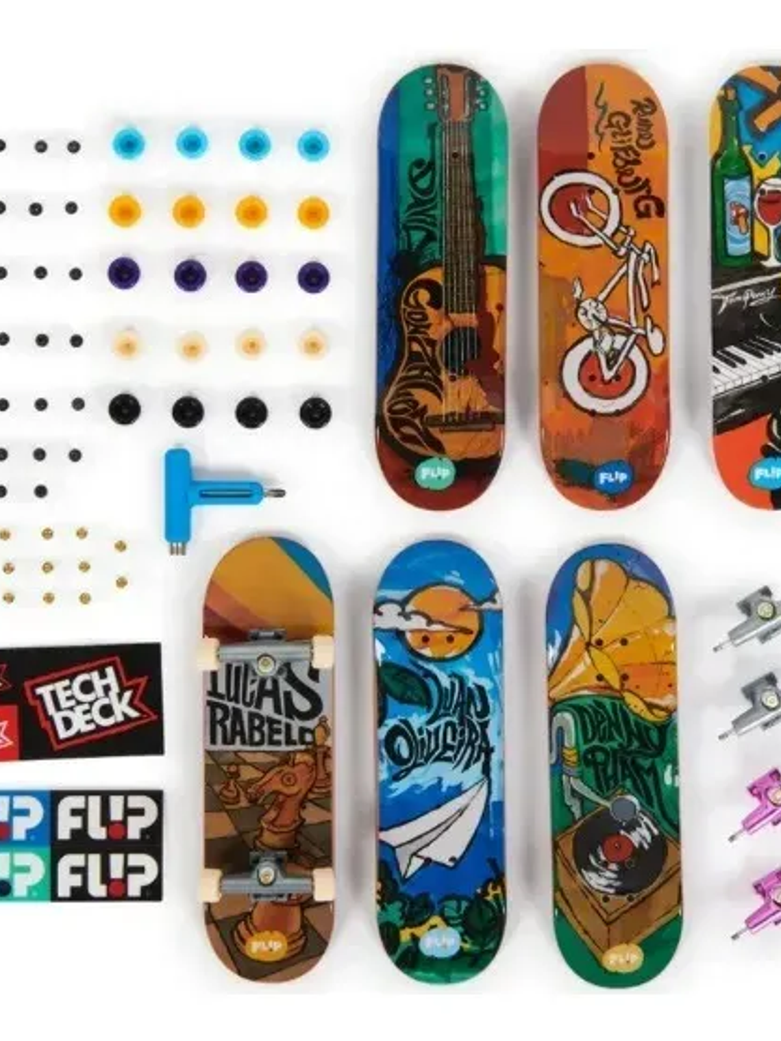 Tech Deck Fingerboard Sk8shop Flip Bonus Pack 6 Patinetas Dedos 4