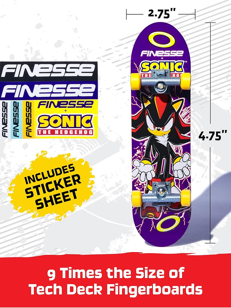 Tech Deck, Finesse X Sonic; Autentico Mini Skateboards, (Solo uso en manos) 5
