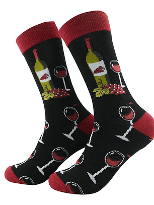 Calcetines Copas y Botellas de Vino 41-45