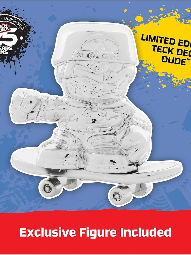 Tech Deck, 25th Anniversary - Paquete de 8 Fingerboard con figura exclusiva, mini patinetas coleccionables 2