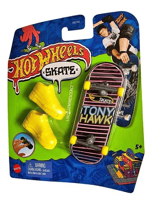 Hot Wheels Skate Patineta + Tenis Tony Hawk 2023 Lined Luminescence