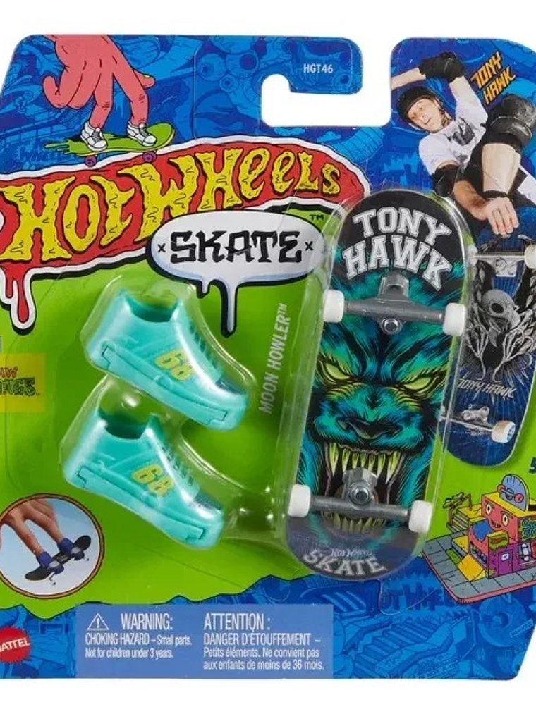 Hot Wheels Skate Patineta + Tenis Tony Hawk Moon Howler 1