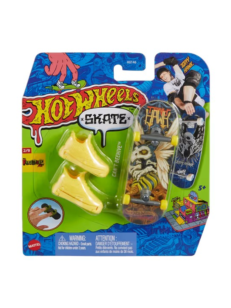 Hot Wheels Skate Patineta + Tenis Tony Hawk CAN’T BEEHIVE 1