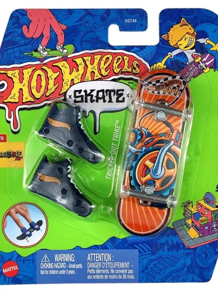 Hot Wheels Skate Patineta + Tenis Tony Hawk Tricked Out Trike 1