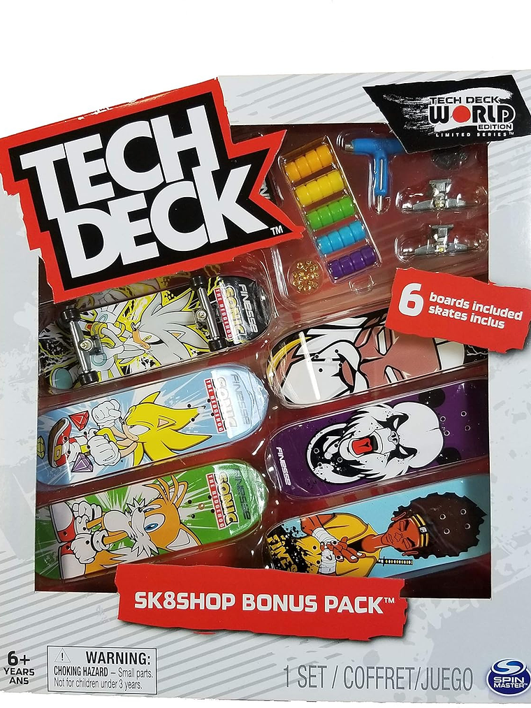 Tech Deck SK8shop Bonus Pack World Edition Limited Series - Finesse Sonic Decks 1