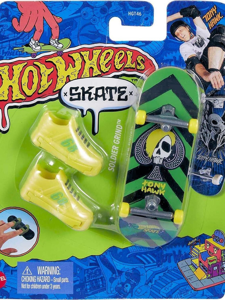 Hot Wheels Skate Patineta + Tenis Tony Hawk Soldier green 1