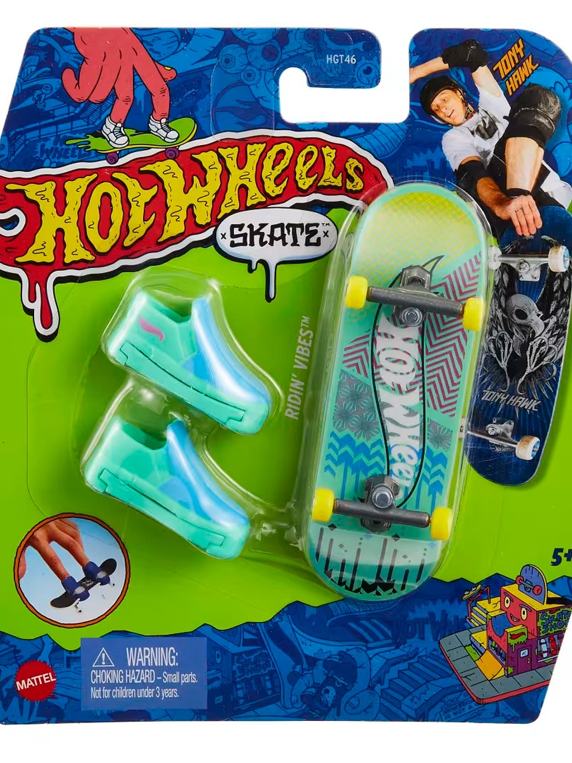 Hot Wheels Skate Patineta + Tenis Tony Hawk Ridin Vibes 1