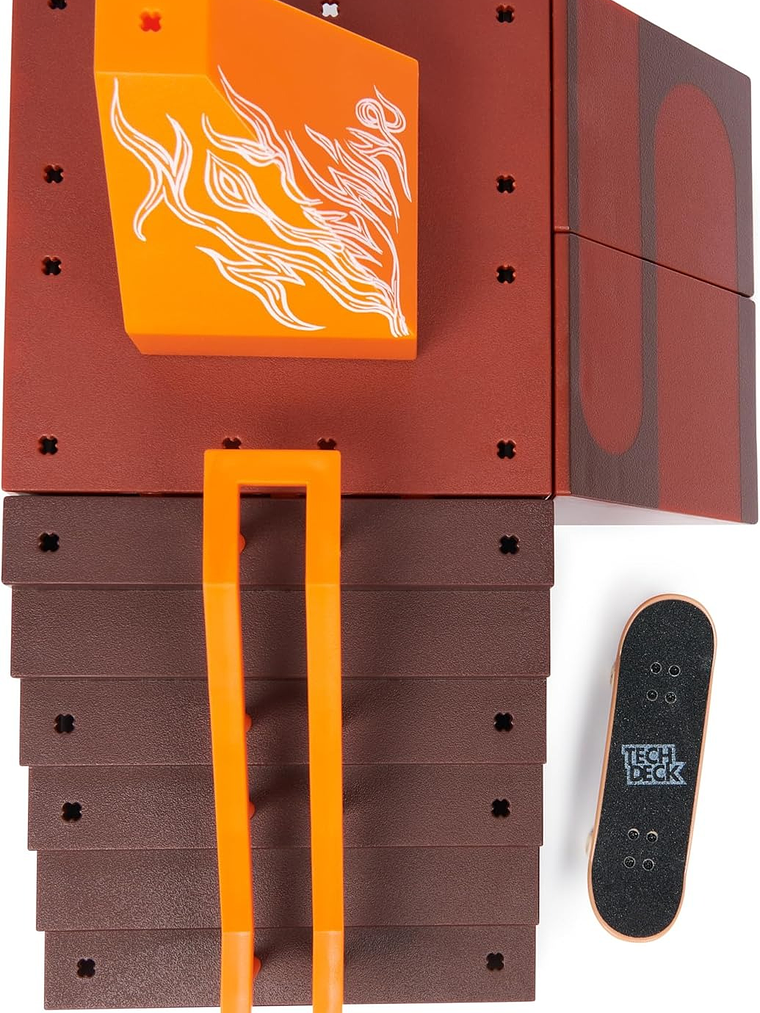 Tech Deck, Pyramid Shredder 2.0, X-Connect Park Creator, juego de rampas personalizable y construible con monopatín de dedos exclusivo, juguete para niños de 6 años en adelante 4