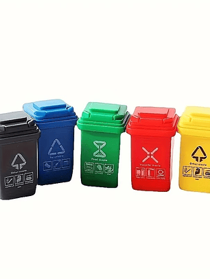 Mini Basureros de Reciclaje para Fingerboard – Obstáculos y Decoración para Skatepark de Fingerboard