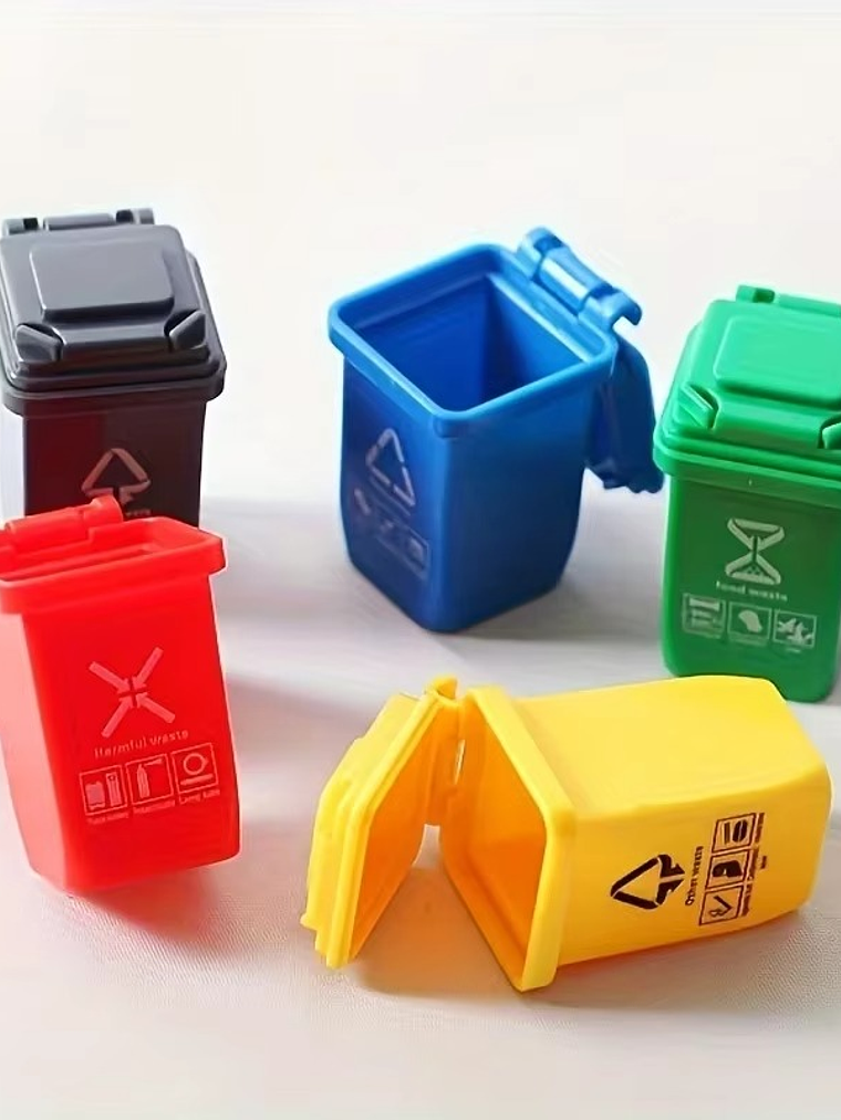 Mini Basureros de Reciclaje para Fingerboard – Obstáculos y Decoración para Skatepark de Fingerboard 3