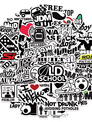 Stickers JDM para Fingerboard, Skate y Laptop – Pack 5 Stickers