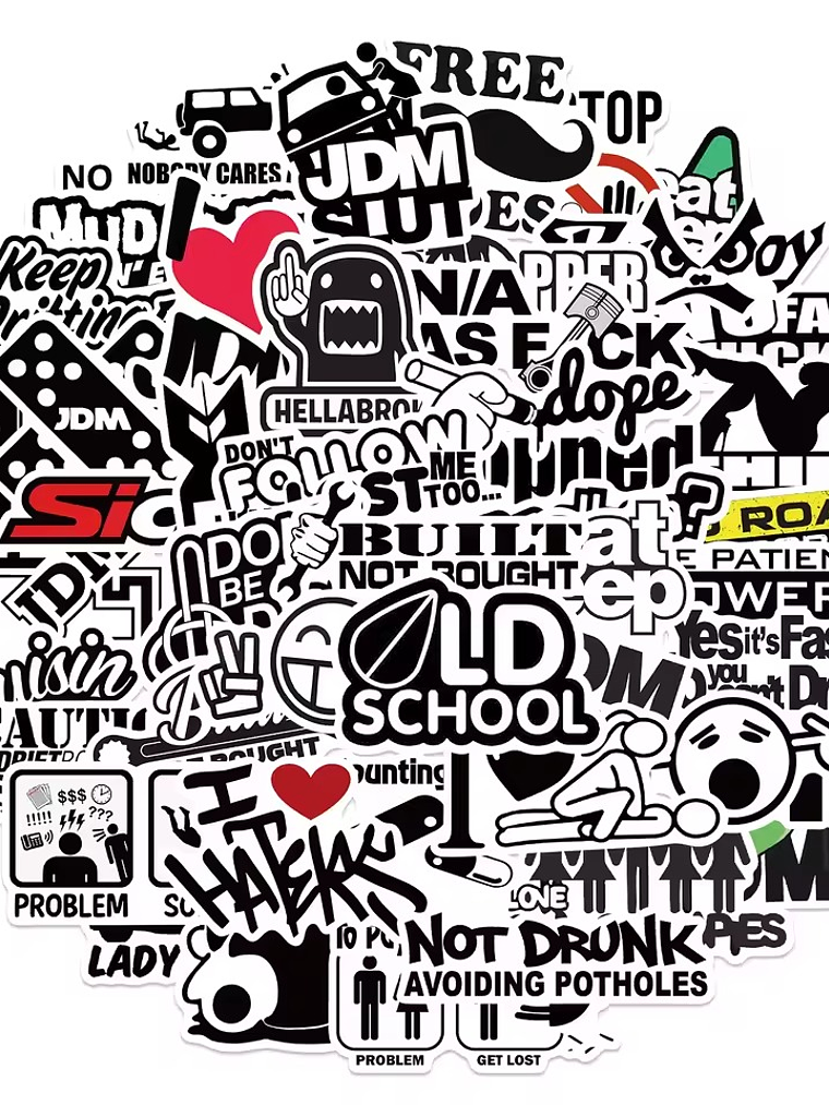 Stickers JDM para Fingerboard, Skate y Laptop – Pack 5 Stickers 1