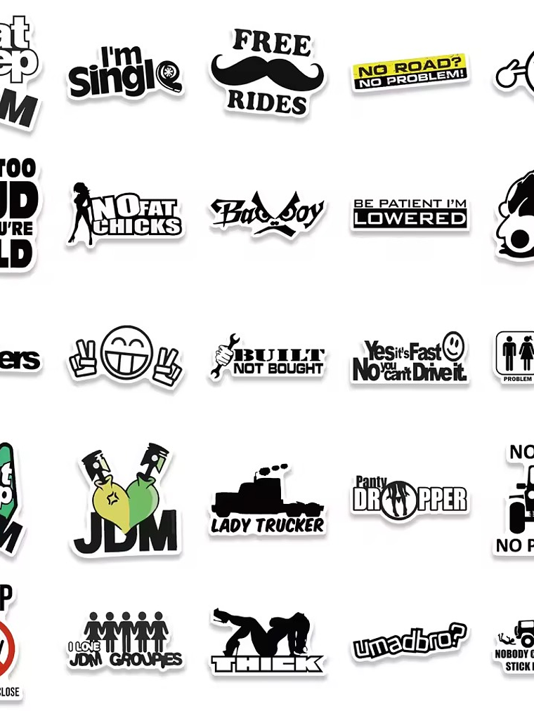 Stickers JDM para Fingerboard, Skate y Laptop – Pack 5 Stickers 3