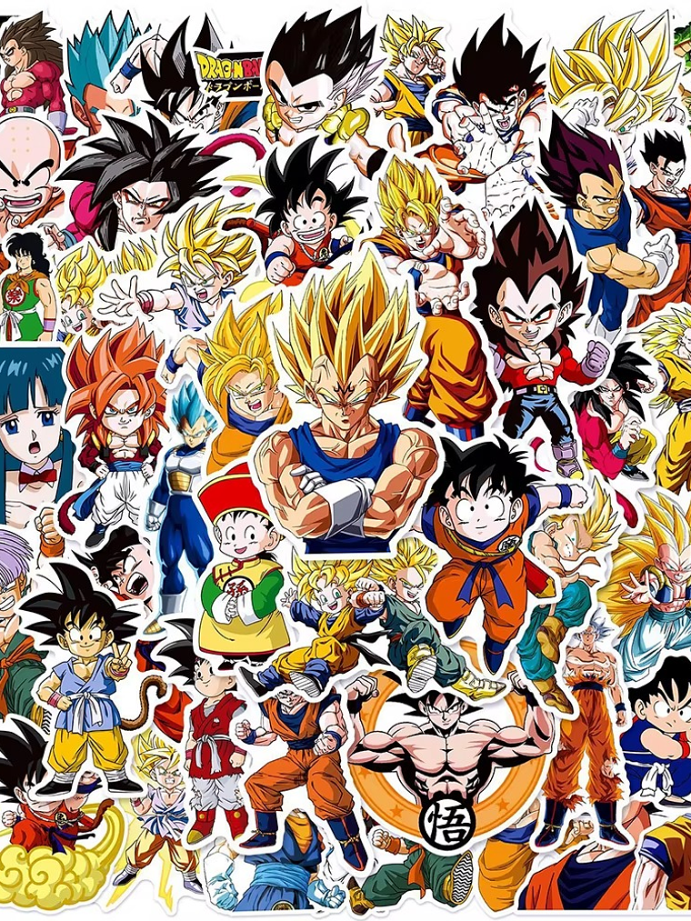 Stickers Anime Dragon Ball – Personajes de Anime para Fingerboard, Laptop, Botella y Celular 3