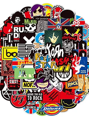 Stickers Rock & Roll – Bandas y Estilo Graffiti para Fingerboard, Laptop y Celular