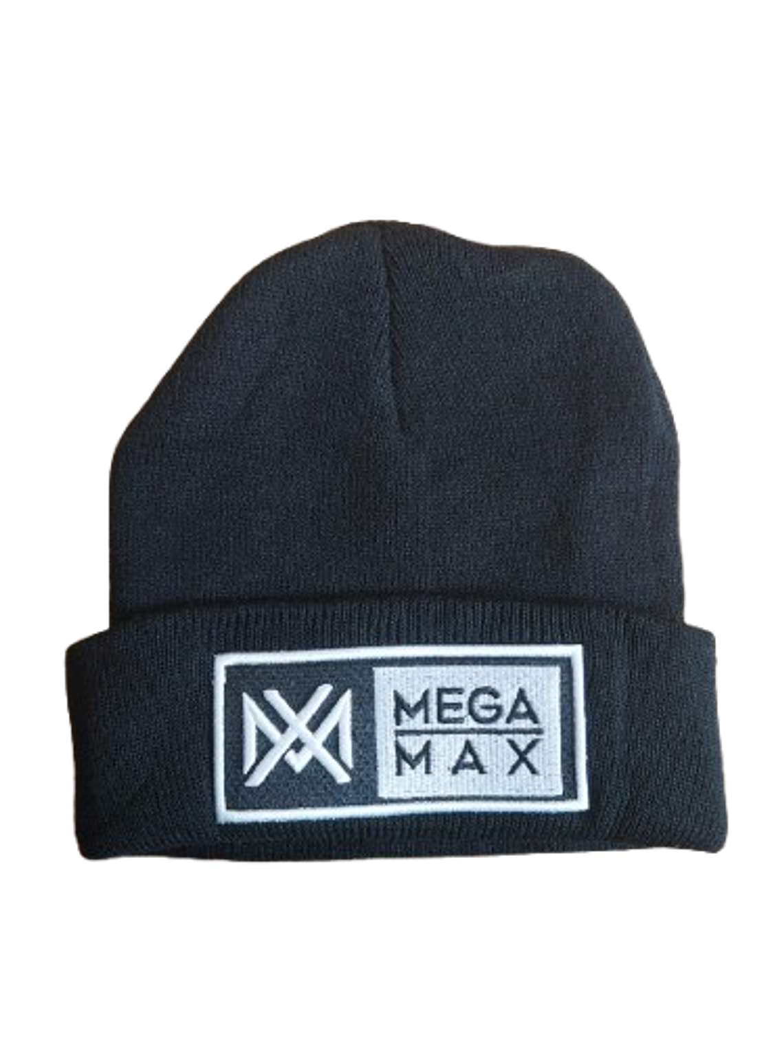 Gorro Beanie Negro Mega Max - Parche Bordado Geométrico Unisex 1