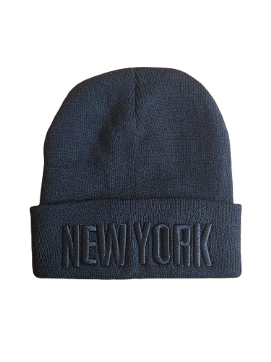 Gorro Beanie Negro New York - Bordado 3D Tonal Unisex 1