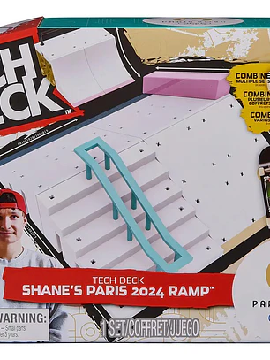 Set Tech Deck Skate Dedos Shane Juegos Olimpicos Paris 2024 Rampa