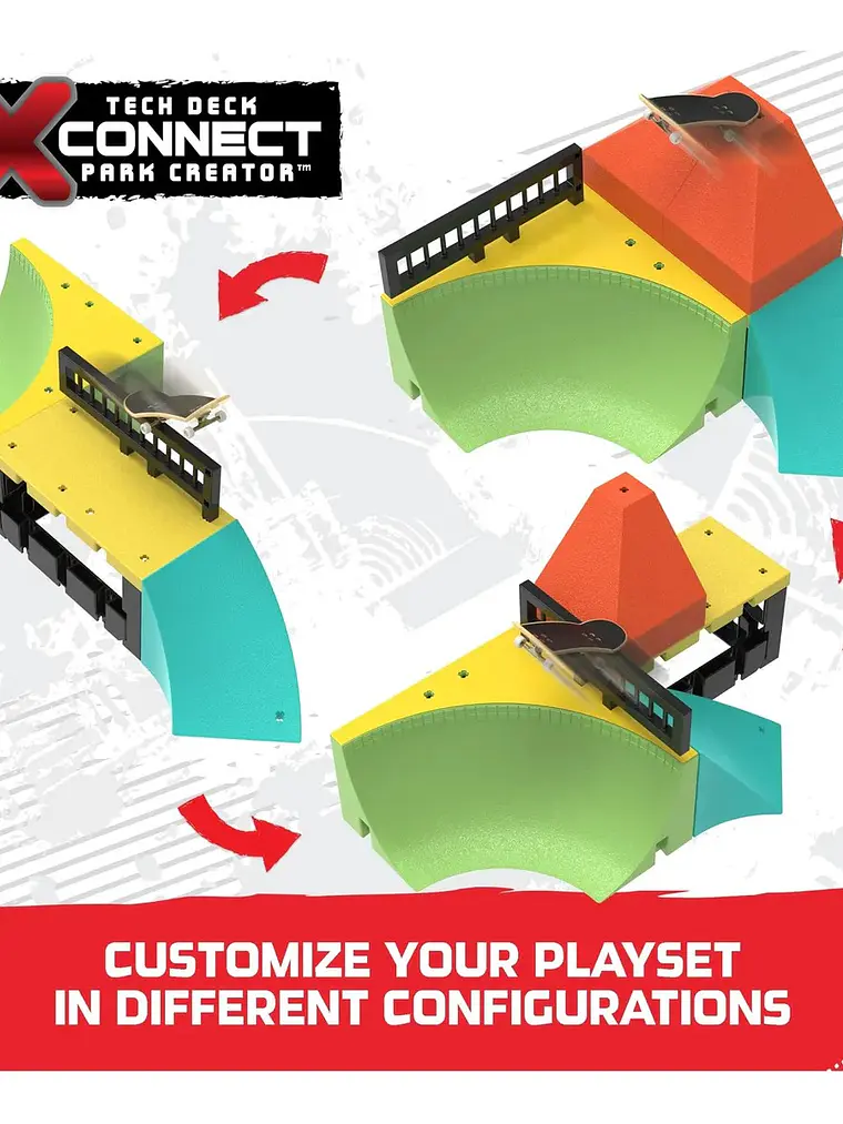 Tech Deck, Quarter Bowl Ruckus X-Connect Park Creator, juego de rampas personalizables y construibles con diapasón exclusivo, juguete para niños y niñas de 6 años en adelante 4