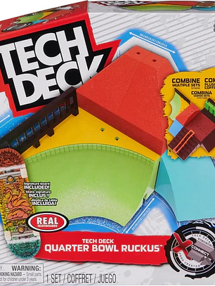 Tech Deck, Quarter Bowl Ruckus X-Connect Park Creator, juego de rampas personalizables y construibles con diapasón exclusivo, juguete para niños y niñas de 6 años en adelante
