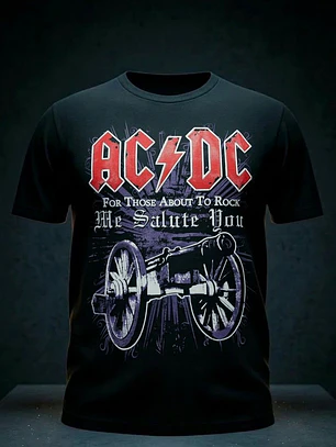 POLERA MANGA CORTA AC DC WE SALUTE YOU