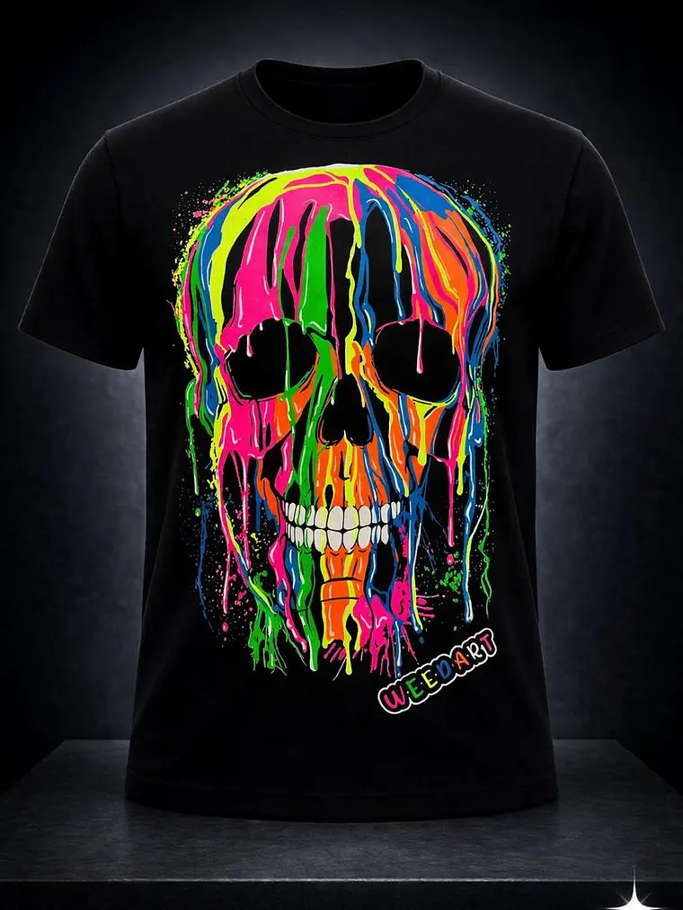 POLERA MANGA CORTA WEEDART SKULL 1