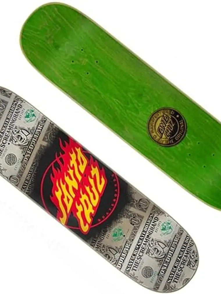 Santa Cruz Skateboard deck Dollar Flame Dot 7 Ply 8.0' x 31.60' 2