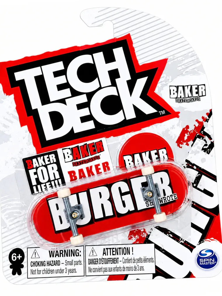 Tech Deck Baker Série Especial Fingerboard 96mm Burger 1