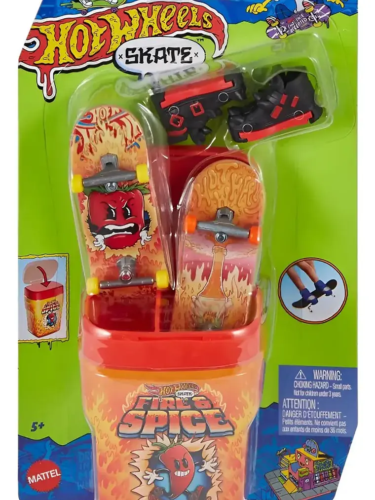 Hot Wheels Mini Patinetas Set Fire and Spice 1