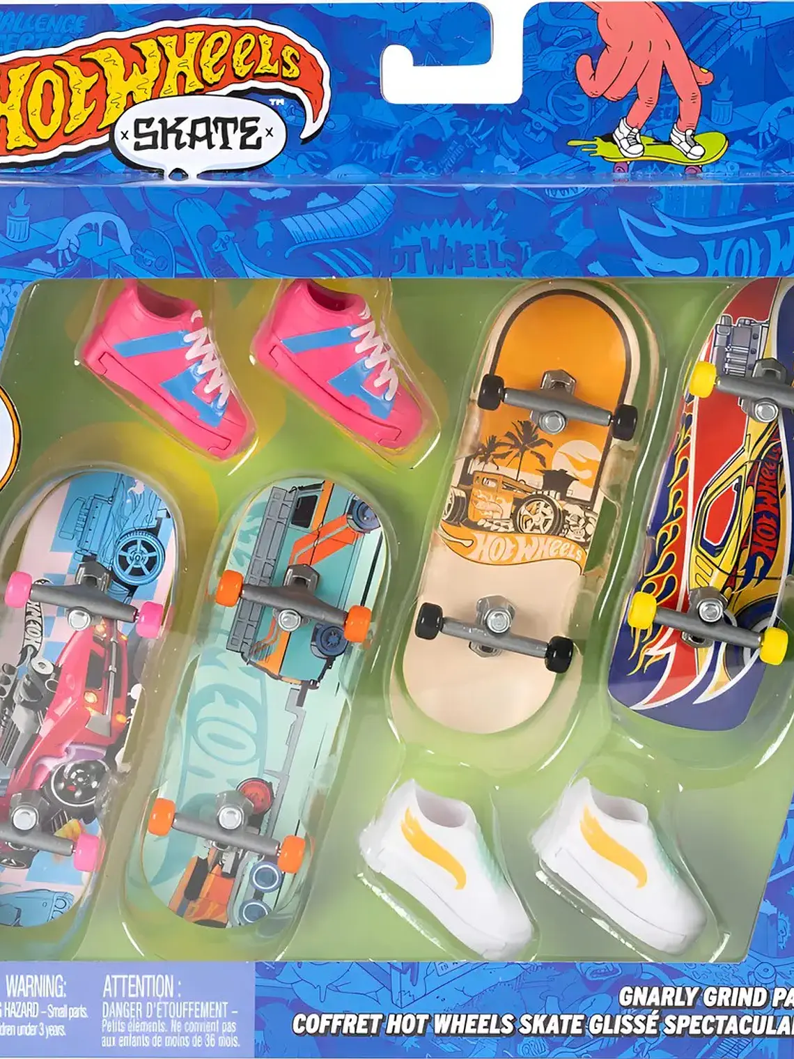 Hot Wheels Skate Set De 4 Gnarly Grind Pack 1
